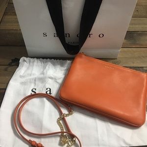 SANDRO crossbody 2 pocket bag orange